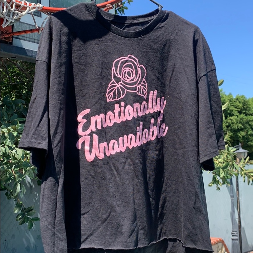(NEW) “Emotionally Unstable” Black Crop Top Tee